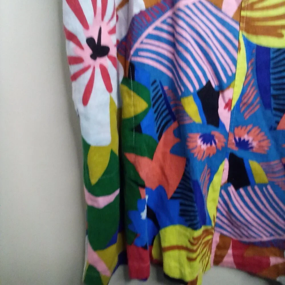 For Cynthia Dress Women XL Sleeveless Loud Pattern Linen Blend Colorful - Picture 6 of 16